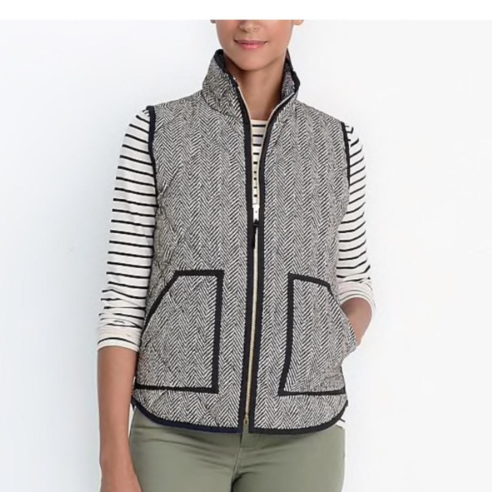J Crew Printed Quilted Puffer Vest